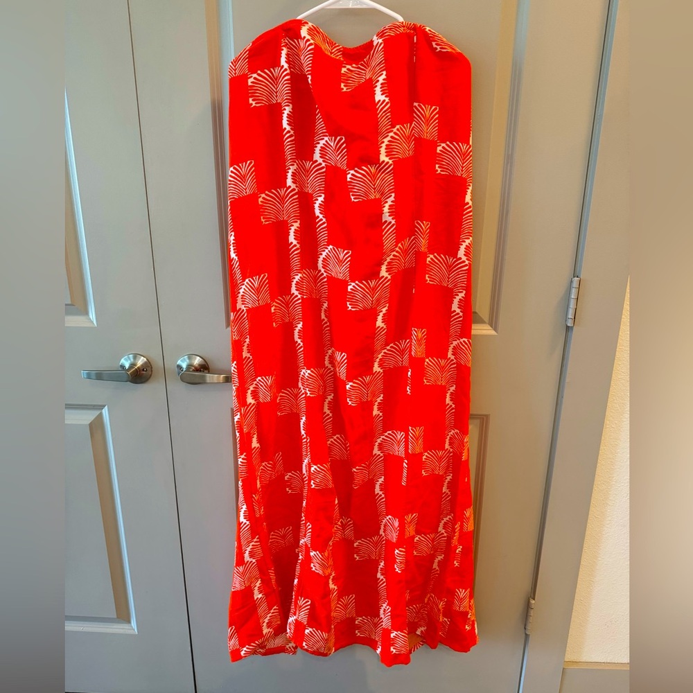Anthropology NWT Strapless midi summer linen dress XL